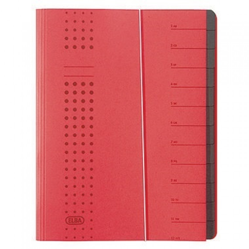 ELBA Ordnungsmappe chic 400001993 DIN A4 12Fächer Karton rot ELBA Ordnungsmappe chic 400001993 DIN A4 12Fächer Karton rot