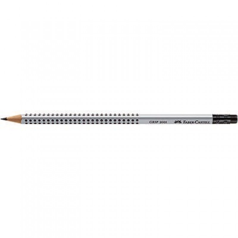 Faber-Castell Bleistift GRIP 2001 117200 mit Radierer HB silbergrau Faber-Castell Bleistift GRIP 2001 117200 mit Radierer HB silbergrau