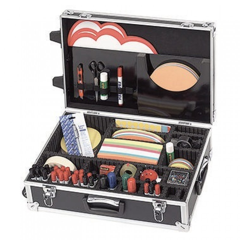 Franken Moderationskoffer Trainer UMKR gefüllt schwarz/silber Franken Moderationskoffer Trainer UMKR gefüllt schwarz/silber