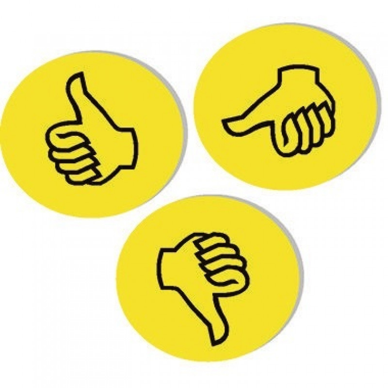 Franken Moderationskarte UMZWS Daumen gelb 100 St./Pack. Franken Moderationskarte UMZWS Daumen gelb 100 St./Pack.