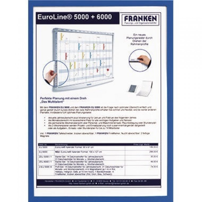 Franken Dokumentenhalter Frame It X-tra Line ITSA4M 03 DIN A4 blau Franken Dokumentenhalter Frame It X-tra Line ITSA4M 03 DIN A4 blau