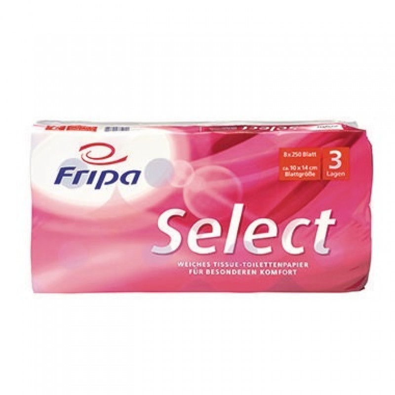 fripa Toilettenpapier Select 1030806 3-lagig weiß 8 Rl./Pack. fripa Toilettenpapier Select 1030806 3-lagig weiß 8 Rl./Pack.