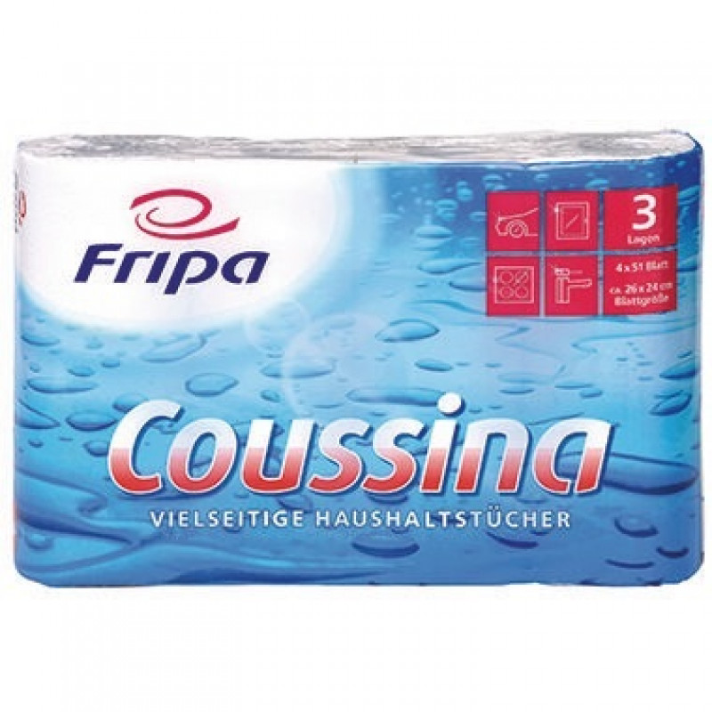 fripa Küchenrolle Coussina 3204002 3-lagig weiß 4 St./Pack. fripa Küchenrolle Coussina 3204002 3-lagig weiß 4 St./Pack.
