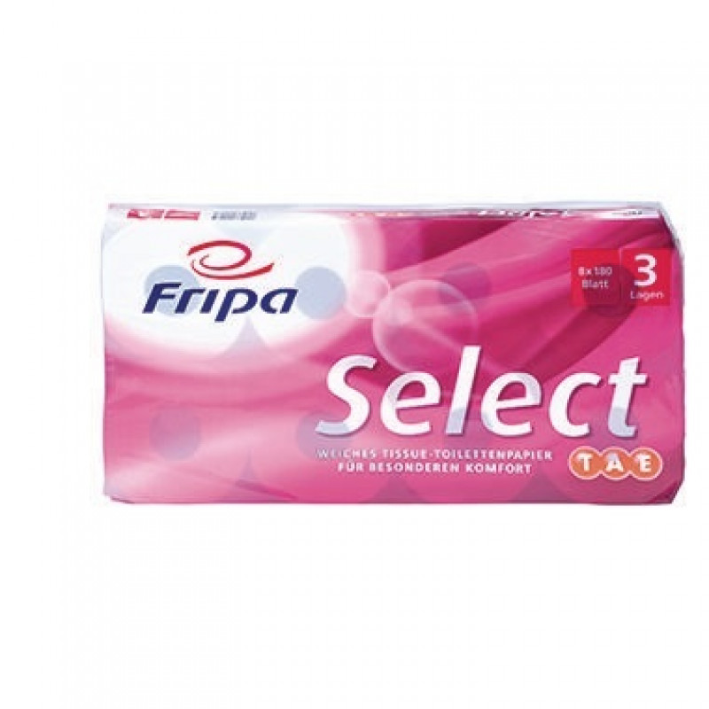 fripa Toilettenpapier Select 1030807 3-lagig weiß 8 Rl./Pack. fripa Toilettenpapier Select 1030807 3-lagig weiß 8 Rl./Pack.
