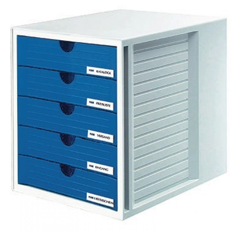 HAN Schubladenbox Systembox 1450-14 DIN C4 5Schubfächer bl HAN Schubladenbox Systembox 1450-14 DIN C4 5Schubfächer bl