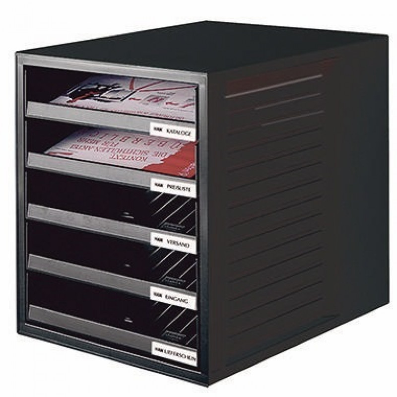 HAN Schubladenbox 1401-13 DIN A4 5Schubfächer PS schwarz/schwarz HAN Schubladenbox 1401-13 DIN A4 5Schubfächer PS schwarz/schwarz