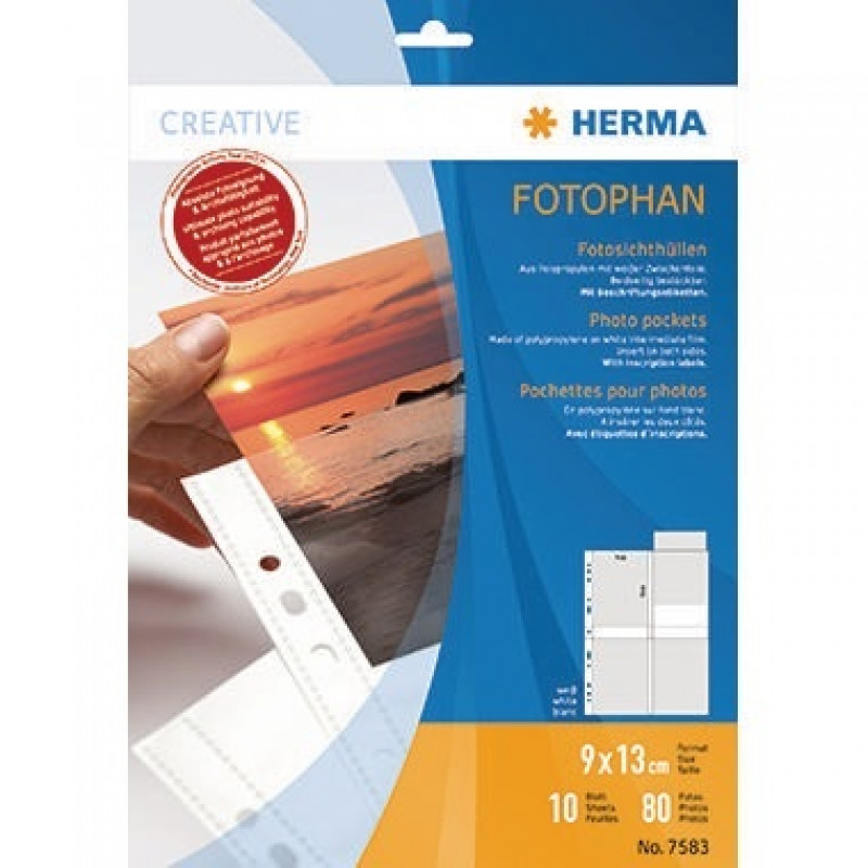 HERMA Fotohülle Fotophan 7583 für 13x9cm weiß 10 St./Pack. HERMA Fotohülle Fotophan 7583 für 13x9cm weiß 10 St./Pack.