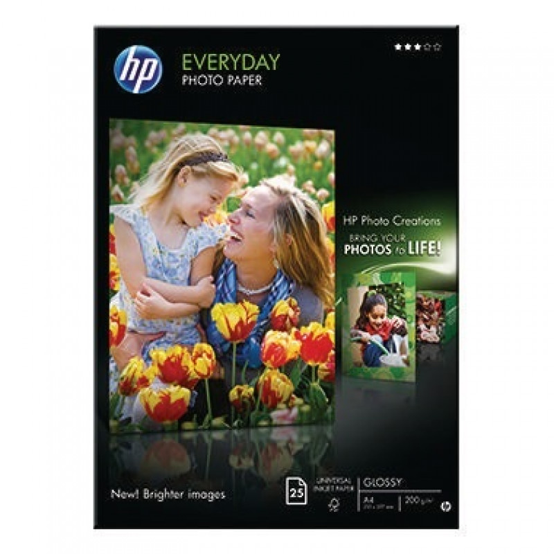 HP Fotopapier Everday Q5451A DIN A4 200g weiß 25 Bl./Pack. HP Fotopapier Everday Q5451A DIN A4 200g weiß 25 Bl./Pack.