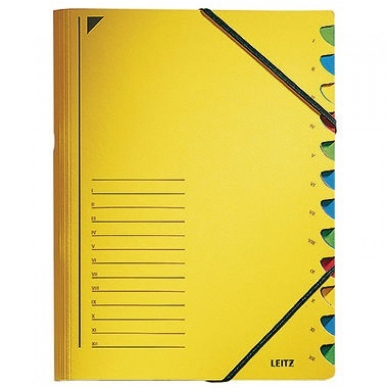 Leitz Ordnungsmappe 39120015 DIN A4 12 Fächer farbig Karton gelb