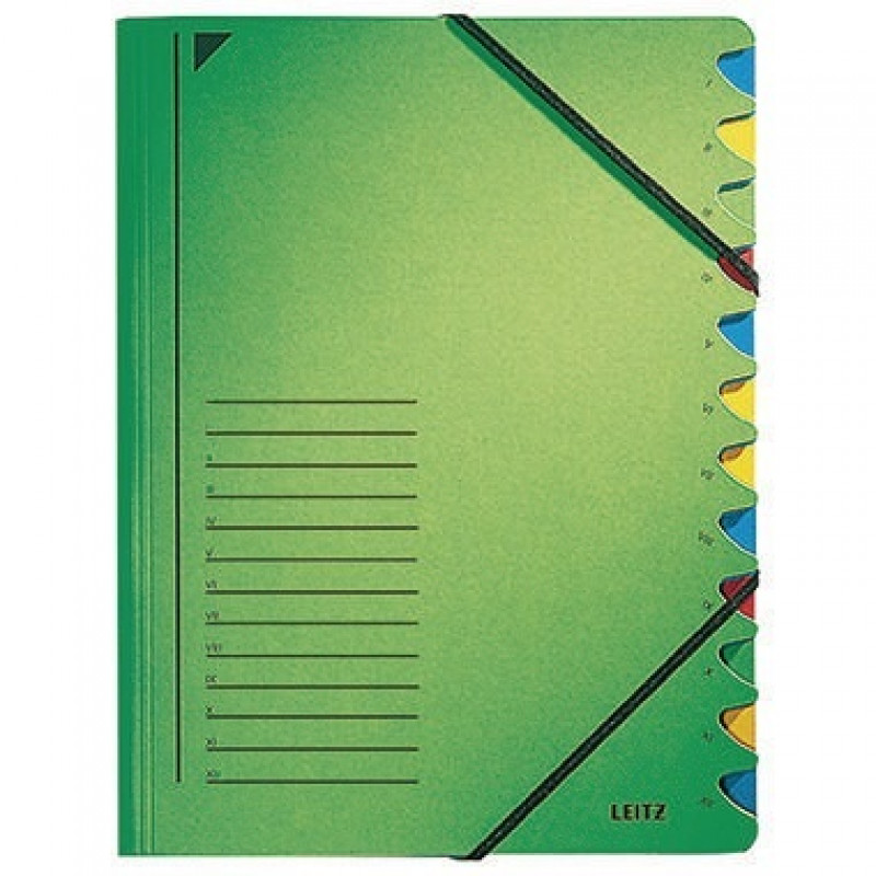 Leitz Ordnungsmappe 39120055 DIN A4 12Fächer farbig Karton grün Leitz Ordnungsmappe 39120055 DIN A4 12Fächer farbig Karton grün