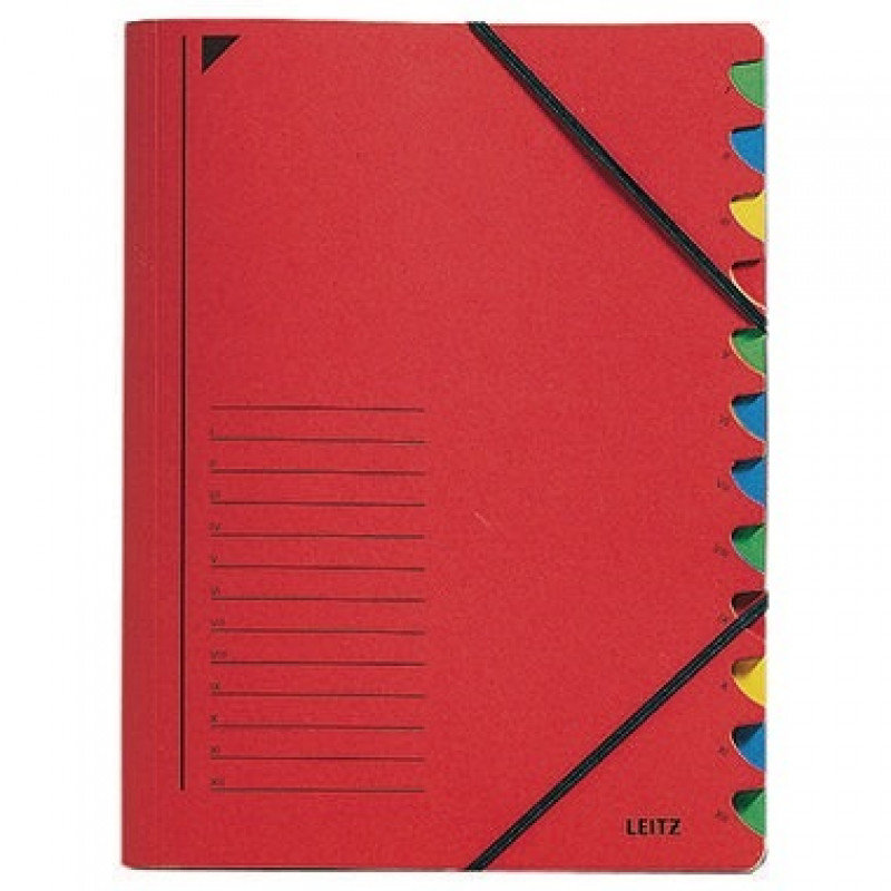 Leitz Ordnungsmappe 39120025 DIN A4 12 Fächer farbig Karton rot Leitz Ordnungsmappe 39120025 DIN A4 12 Fächer farbig Karton rot