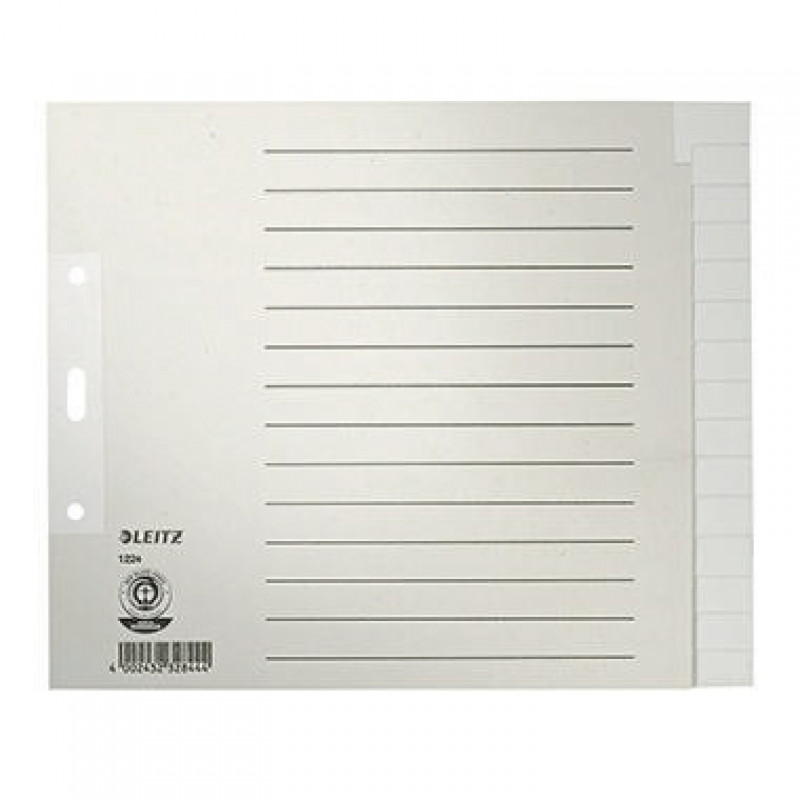 Leitz Register 12240085 blanko DIN A4 15teilig Papier grau Leitz Register 12240085 blanko DIN A4 15teilig Papier grau