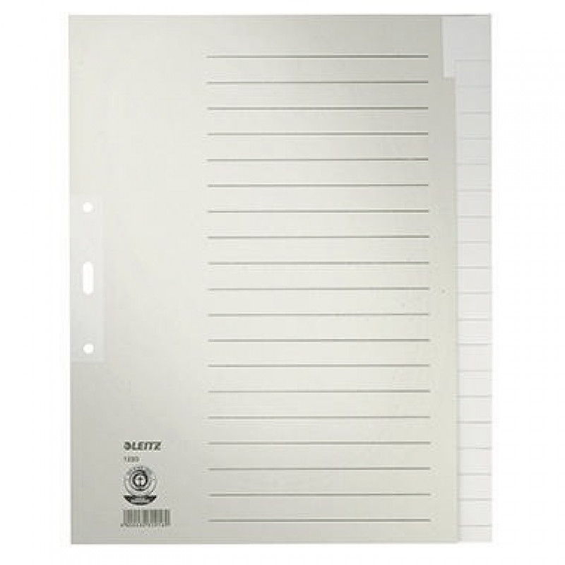 Leitz Register 12200085 blanko DIN A4 20teilig Papier grau Leitz Register 12200085 blanko DIN A4 20teilig Papier grau