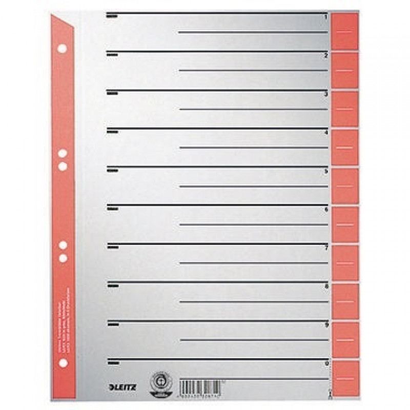 Leitz Trennblatt 16520025 DIN A4 230g Karton rot Leitz Trennblatt 16520025 DIN A4 230g Karton rot
