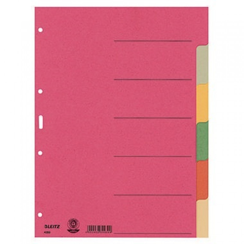 Leitz Register 43580000 blanko DIN A4 Karton farbig sortiert Leitz Register 43580000 blanko DIN A4 Karton farbig sortiert