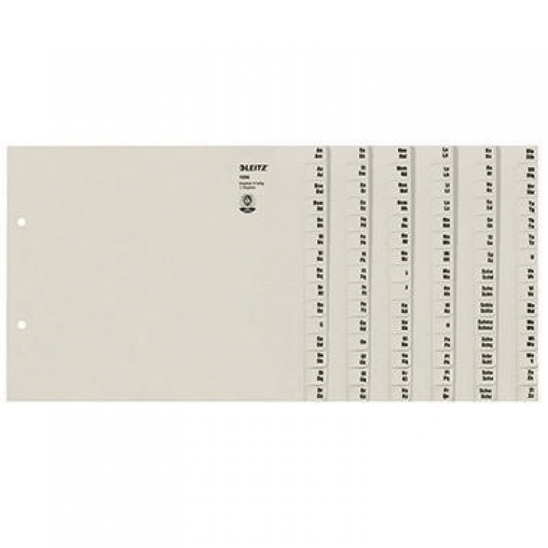 Leitz Registerserie 13060085 DIN A4 A-Z für 6Ordner Tauenpapier grau Leitz Registerserie 13060085 DIN A4 A-Z für 6Ordner Tauenpapier grau