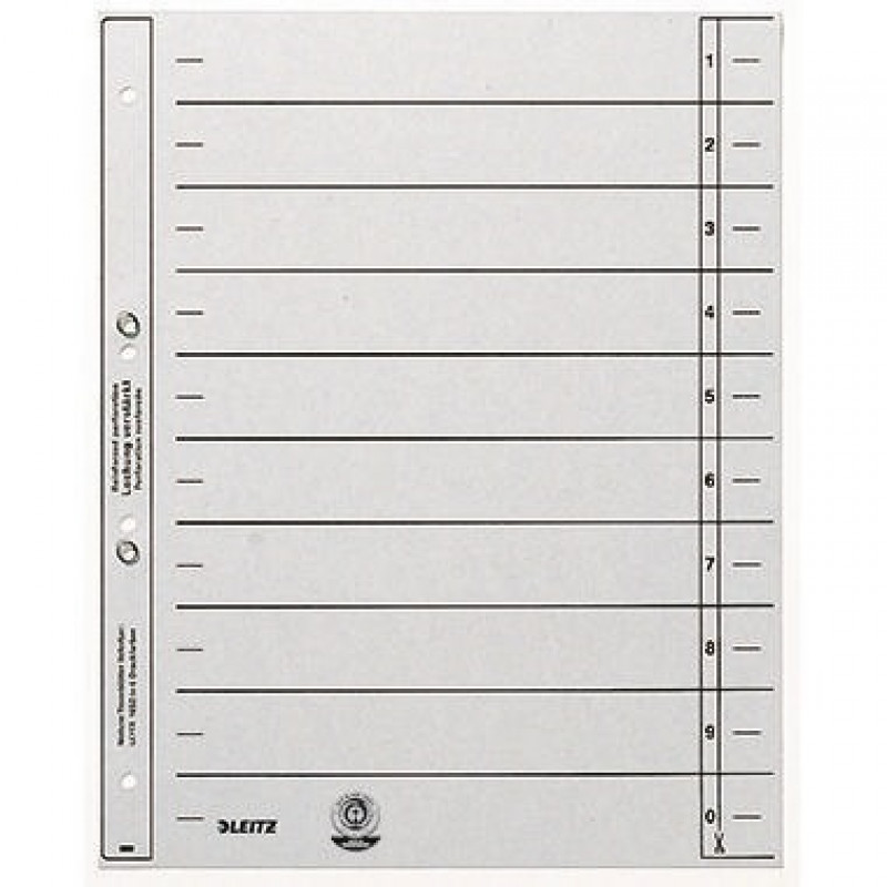 Leitz Trennblatt 16540085 DIN A4 200g Karton grau Leitz Trennblatt 16540085 DIN A4 200g Karton grau
