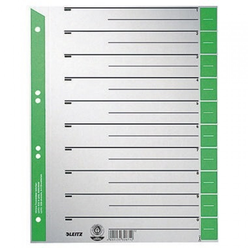 Leitz Trennblatt 16520055 DIN A4 230g Karton grün Leitz Trennblatt 16520055 DIN A4 230g Karton grün