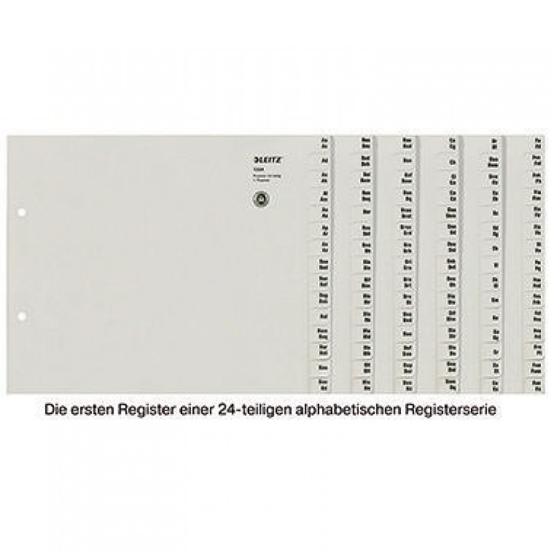 Leitz Registerserie 13240085 DIN A4 A-Z 24Ordner Tauenpapier grau Leitz Registerserie 13240085 DIN A4 A-Z 24Ordner Tauenpapier grau