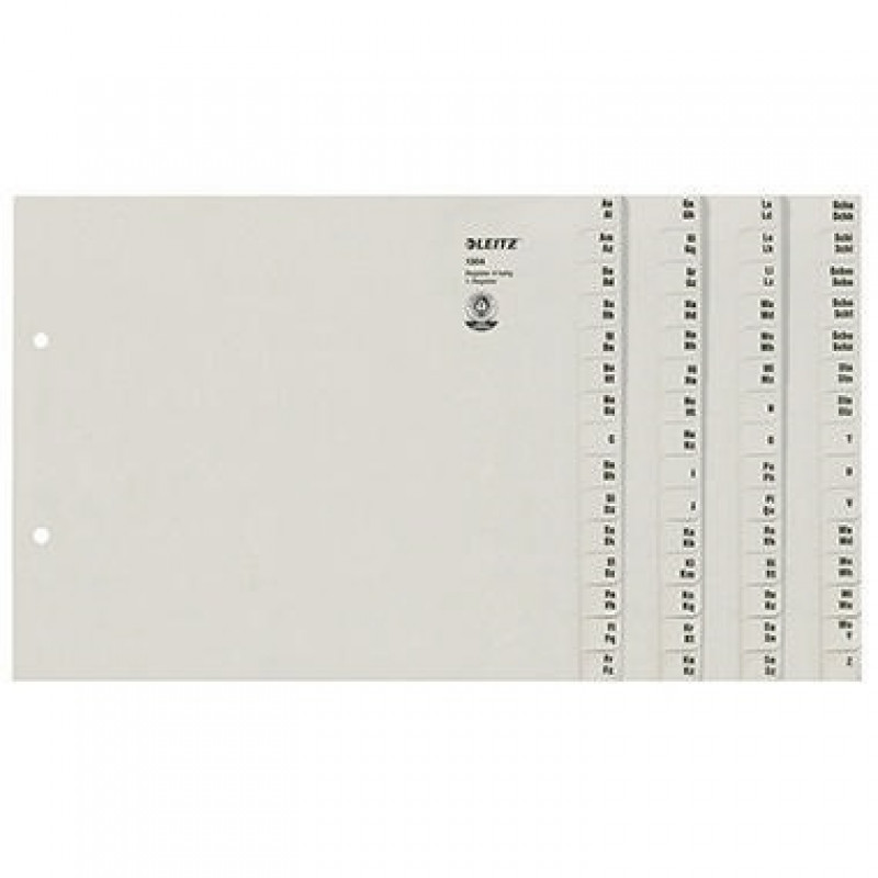 Leitz Registerserie 13040085 DIN A4 A-Z für 4Ordner Tauenpapier grau Leitz Registerserie 13040085 DIN A4 A-Z für 4Ordner Tauenpapier grau