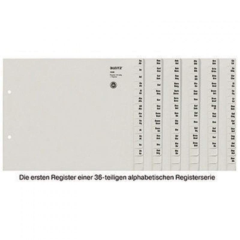 Leitz Registerserie 13360085 DIN A4 A-Z 36Ordner Tauenpapier grau Leitz Registerserie 13360085 DIN A4 A-Z 36Ordner Tauenpapier grau