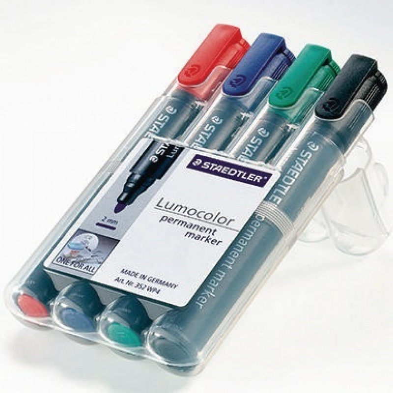 STAEDTLER Permanentmarker Lumocolor 352 WP4 2mm sortiert 4 St./Pack. STAEDTLER Permanentmarker Lumocolor 352 WP4 2mm sortiert 4 St./Pack.