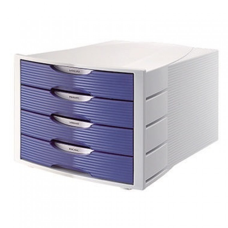 Soennecken Schubladenbox1553 4geschlossene Schübe blau Soennecken Schubladenbox1553 4geschlossene Schübe blau