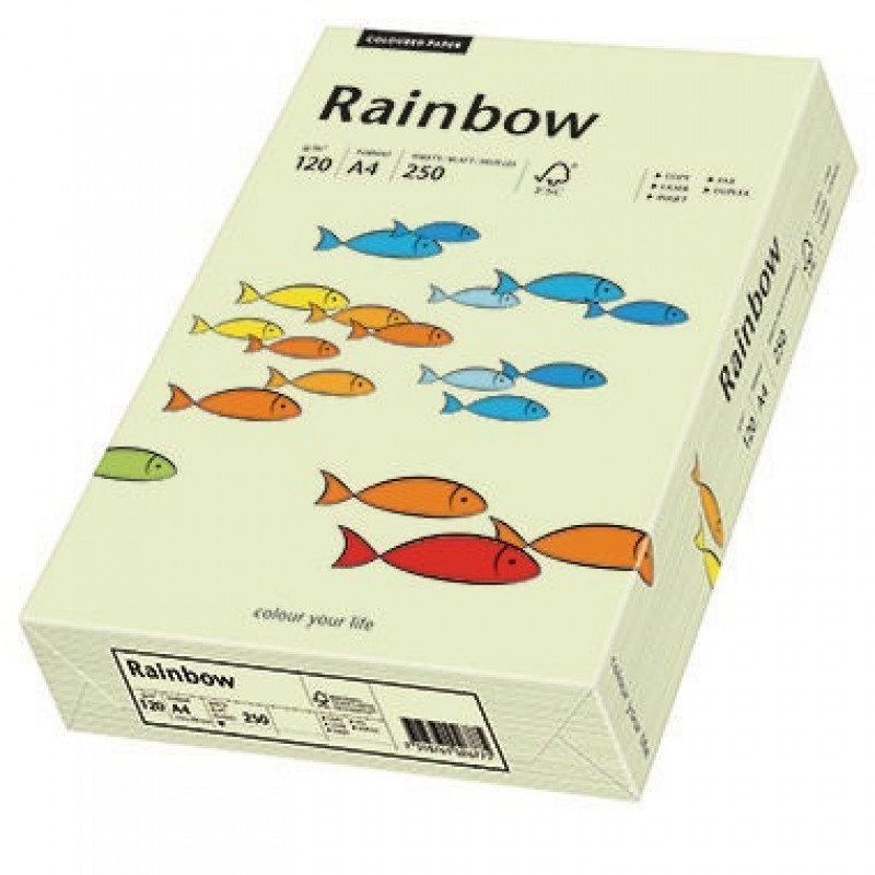 Rainbow Kopierpapier 88042590 A4 120g hellgrün 250 Bl./Pack. Rainbow Kopierpapier 88042590 A4 120g hellgrün 250 Bl./Pack.