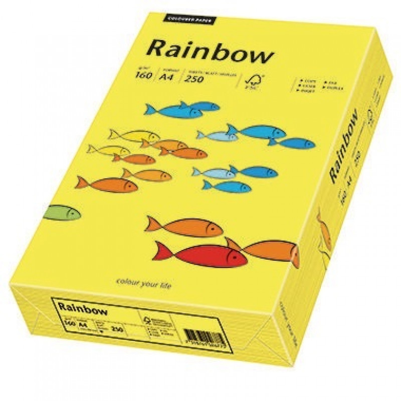 Rainbow Kopierpapier 88042327 A4 160g mittelgelb 250 Bl./Pack. Rainbow Kopierpapier 88042327 A4 160g mittelgelb 250 Bl./Pack.