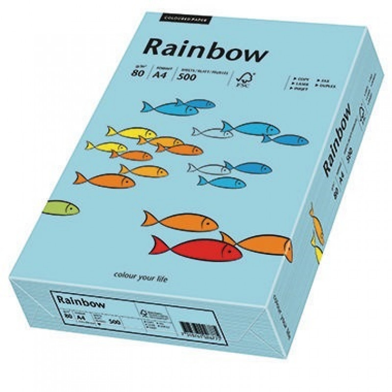 Rainbow Kopierpapier 88042717 A4 80g mittelblau 500 Bl./Pack. Rainbow Kopierpapier 88042717 A4 80g mittelblau 500 Bl./Pack.