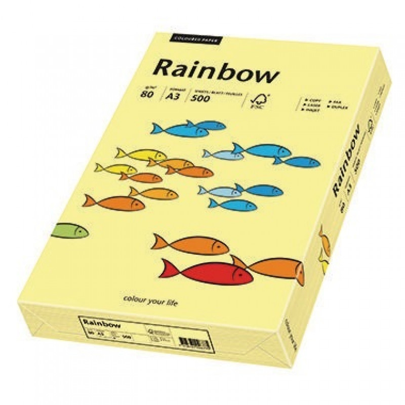 Rainbow Kopierpapier 88042300 A3 80g hellgelb 500 Bl./Pack. Rainbow Kopierpapier 88042300 A3 80g hellgelb 500 Bl./Pack.