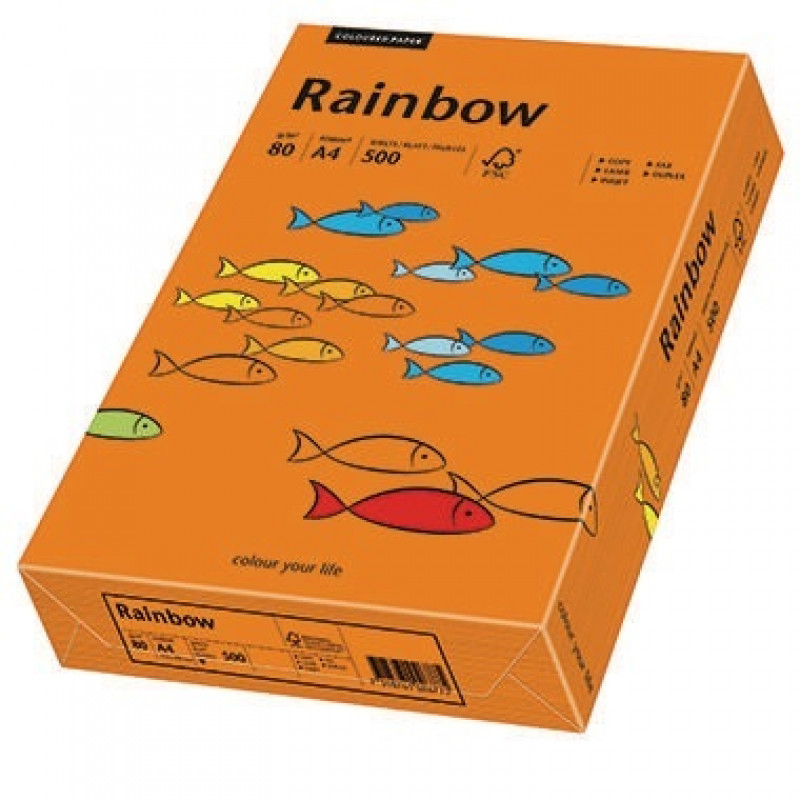 Rainbow Kopierpapier 88042453 A4 80g intensivorange 500 Bl./Pack. Rainbow Kopierpapier 88042453 A4 80g intensivorange 500 Bl./Pack.