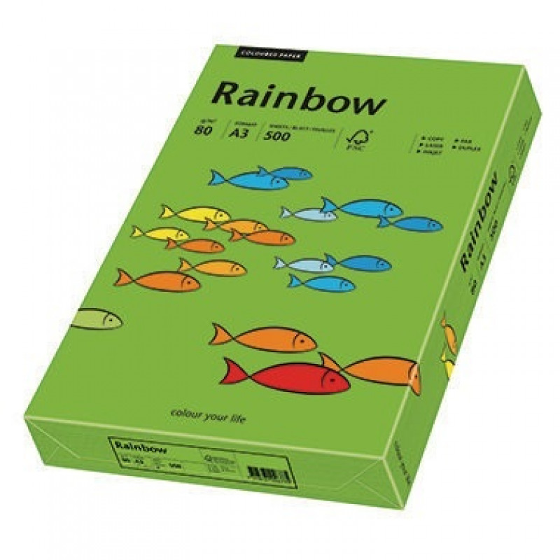 Rainbow Kopierpapier 88042676 A3 80g intensivgrün 500 Bl./Pack. Rainbow Kopierpapier 88042676 A3 80g intensivgrün 500 Bl./Pack.