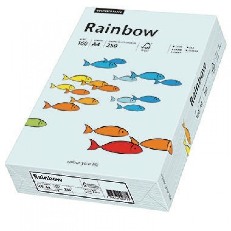 Rainbow Kopierpapier 88042703 A4 160g hellblau 250 Bl./Pack.