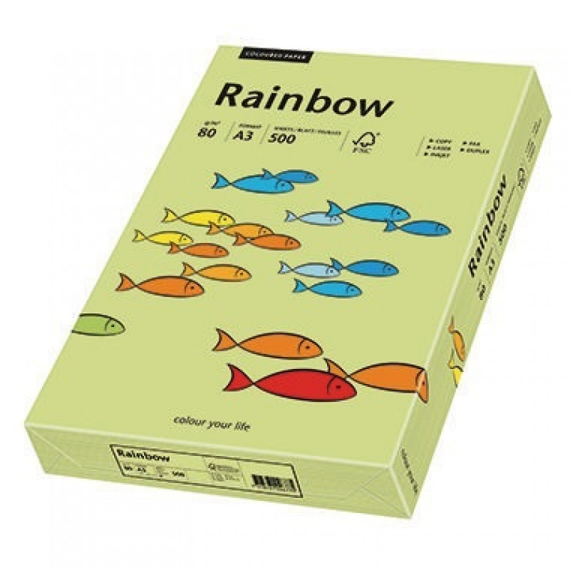 Rainbow Kopierpapier 88042610 A3 80g leuchtgrün 500 Bl./Pack. Rainbow Kopierpapier 88042610 A3 80g leuchtgrün 500 Bl./Pack.