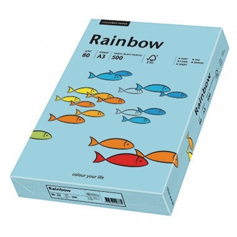 Rainbow Kopierpapier 88042720 A3 80g mittelblau 500 Bl./Pack. Rainbow Kopierpapier 88042720 A3 80g mittelblau 500 Bl./Pack.