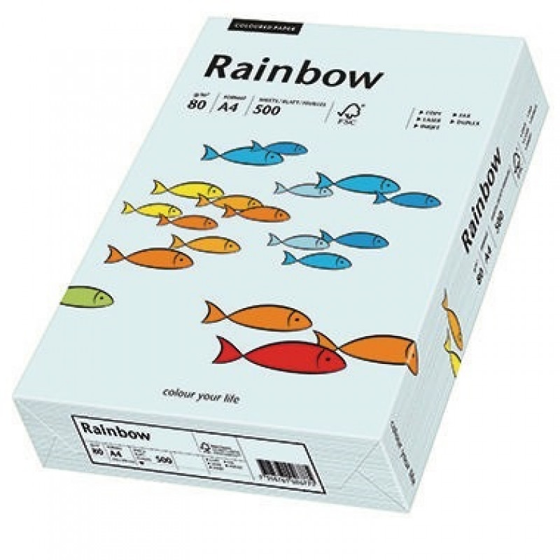 Rainbow Kopierpapier 88042695 A4 80g hellblau 500 Bl./Pack. Rainbow Kopierpapier 88042695 A4 80g hellblau 500 Bl./Pack.