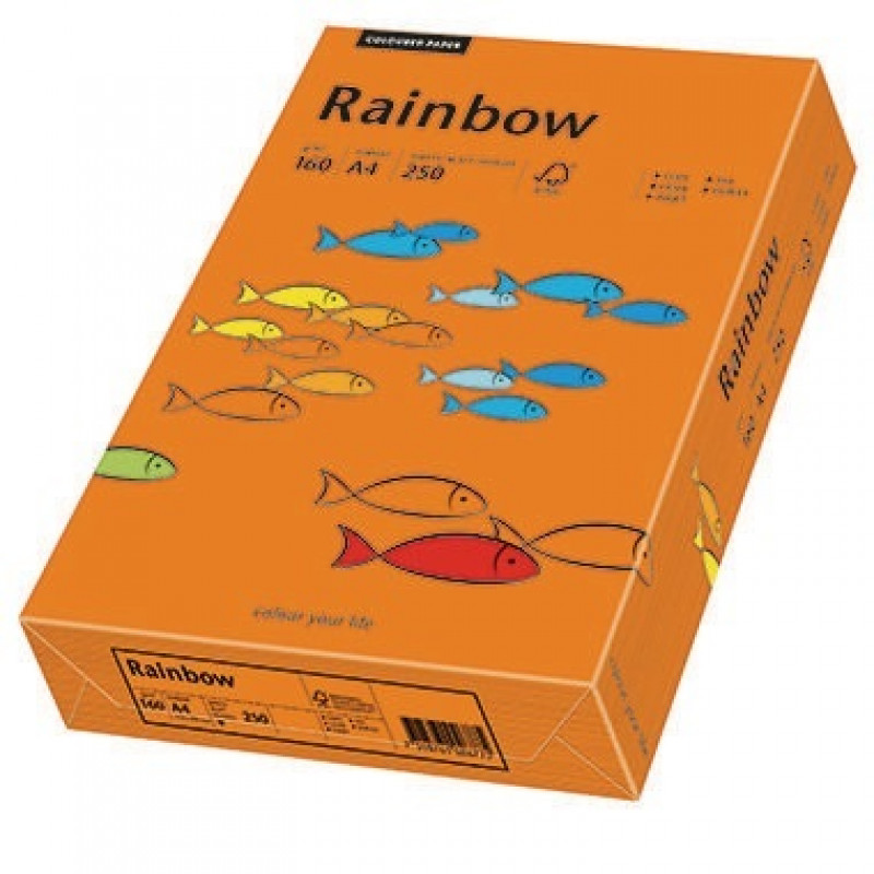 Rainbow Kopierpapier 88042461 A4 160g intensivorange 250 Bl./Pack.