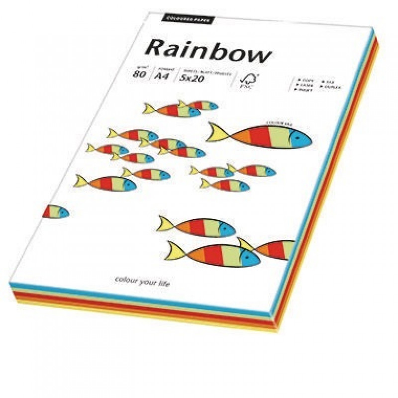 Rainbow Kopierpapier 88043188 A4 80g intensiv sortiert 100 Bl./Pack. Rainbow Kopierpapier 88043188 A4 80g intensiv sortiert 100 Bl./Pack.