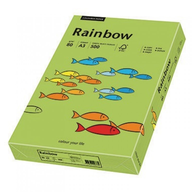 Rainbow Kopierpapier 88042654 A3 80g grün 500 Bl./Pack. Rainbow Kopierpapier 88042654 A3 80g grün 500 Bl./Pack.