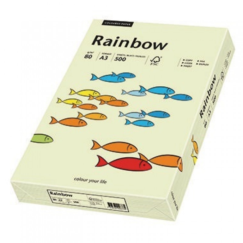 Rainbow Kopierpapier 88042588 A3 80g hellgrün 500 Bl./Pack. Rainbow Kopierpapier 88042588 A3 80g hellgrün 500 Bl./Pack.