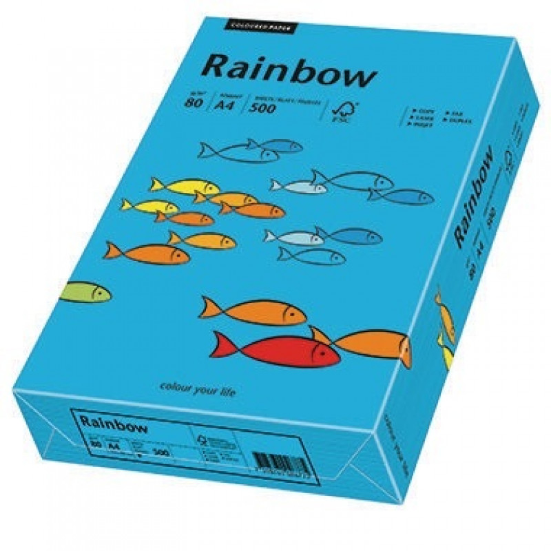 Rainbow Kopierpapier 88042739 A4 80g blau 500 Bl./Pack. Rainbow Kopierpapier 88042739 A4 80g blau 500 Bl./Pack.