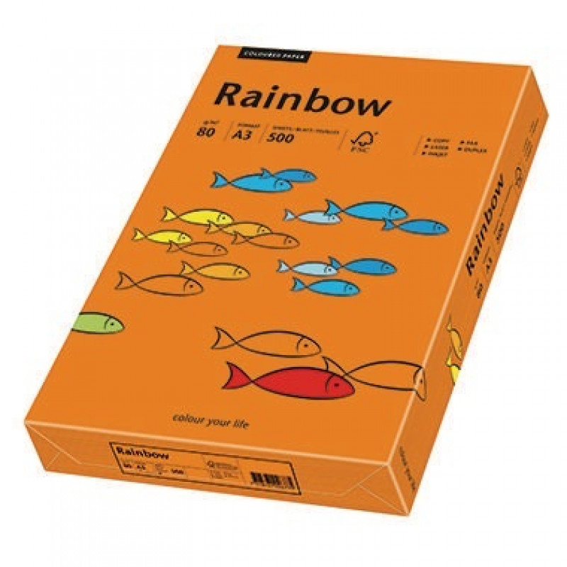 Rainbow Kopierpapier 88042456 A3 80g intensivorange 500 Bl./Pack. Rainbow Kopierpapier 88042456 A3 80g intensivorange 500 Bl./Pack.