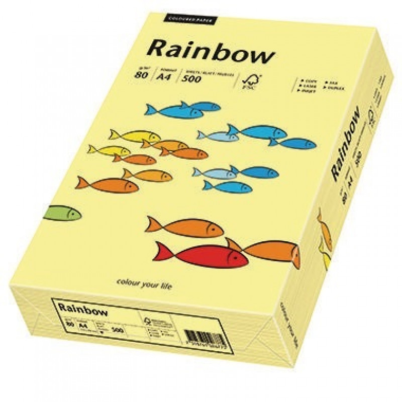 Rainbow Kopierpapier 88042297 A4 80g hellgelb 500 Bl./Pack. Rainbow Kopierpapier 88042297 A4 80g hellgelb 500 Bl./Pack.