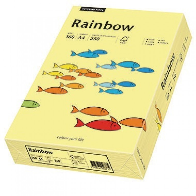 Rainbow Kopierpapier 88042305 A4 160g hellgelb 250 Bl./Pack. Rainbow Kopierpapier 88042305 A4 160g hellgelb 250 Bl./Pack.
