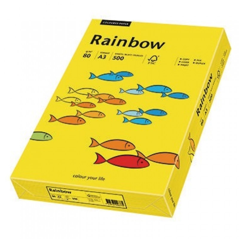 Rainbow Kopierpapier 88042390 A3 80g intensivgelb 500 Bl./Pack. Rainbow Kopierpapier 88042390 A3 80g intensivgelb 500 Bl./Pack.