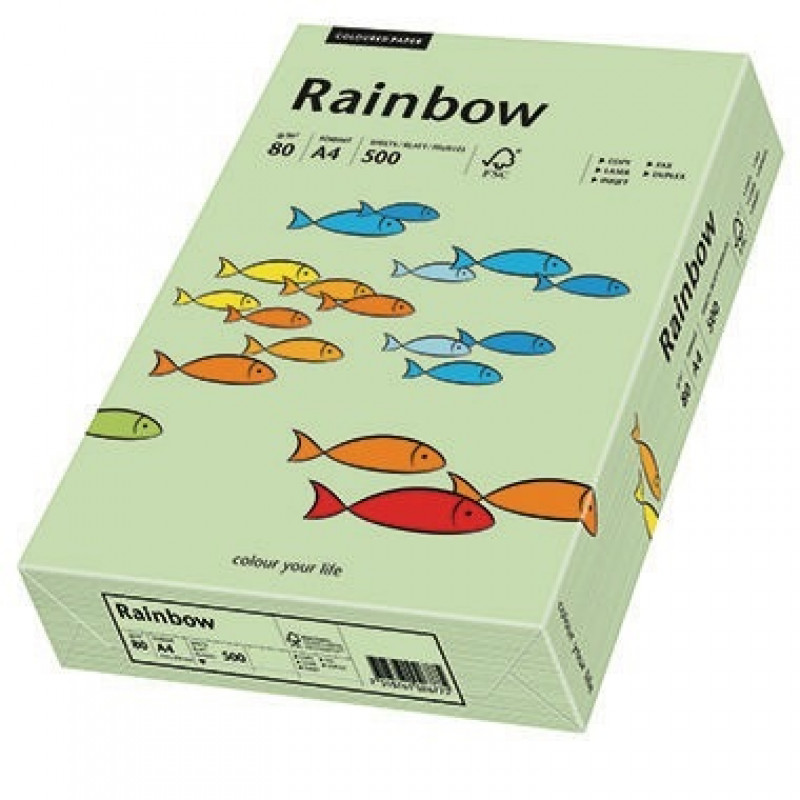 Rainbow Kopierpapier 88042629 A4 80g mittelgrün 500 Bl./Pack. Rainbow Kopierpapier 88042629 A4 80g mittelgrün 500 Bl./Pack.