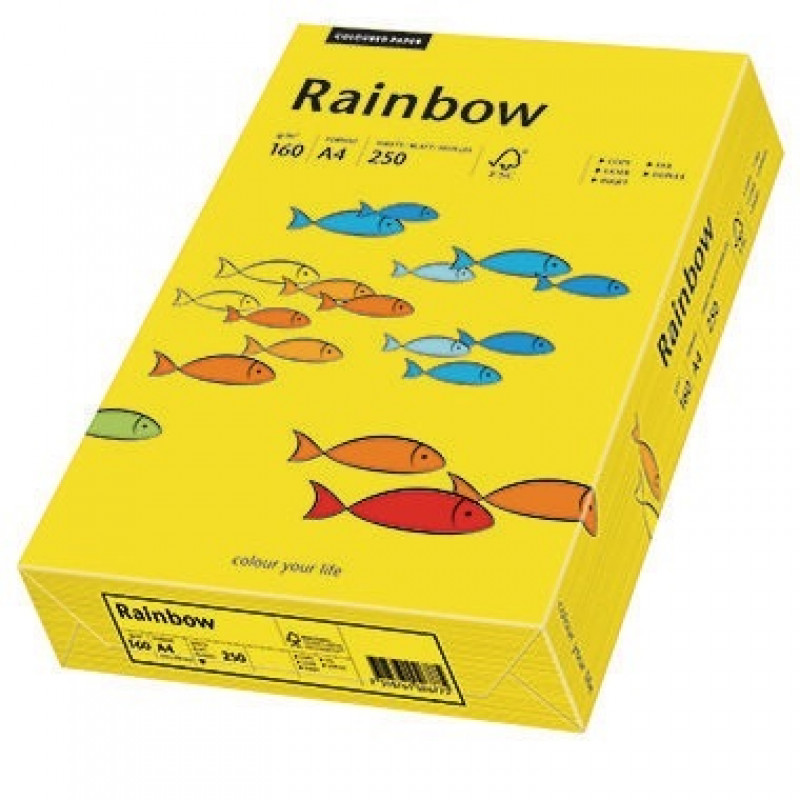 Rainbow Kopierpapier 88042395 A4 160g intensivgelb 250 Bl./Pack.