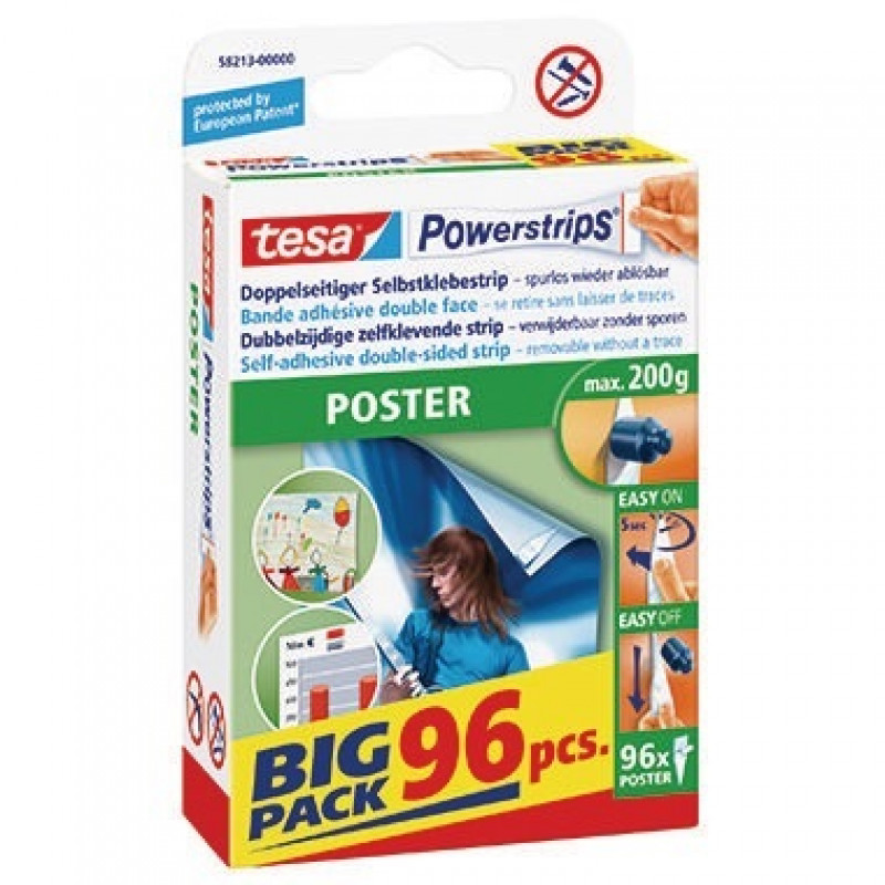 tesa Klebestücke Powerstrips Poster 58213-00000 14,5x42mm ws96 St./Pack