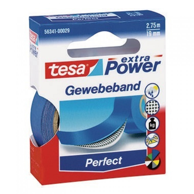 tesa Gewebeband Extra Power Perfect 56341-00029 19mmx2,75m blau tesa Gewebeband Extra Power Perfect 56341-00029 19mmx2,75m blau
